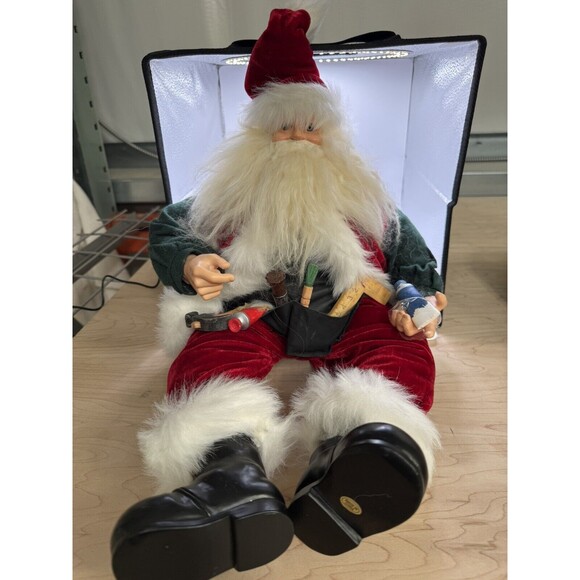 Vintage Sitting Tools Santa Saint Nicolas 21 inch Fabric Figurine - Picture 1 of 7